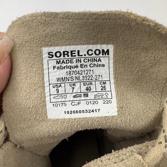 Sorel‎ Evie tan suede ankle wedge boots W9 - Picture 7 of 10